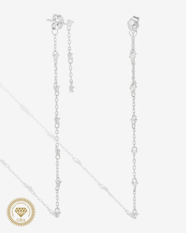 Brinco Ear Line Cely Moissanite - 1,5mm- 0.28ct - Prata 925