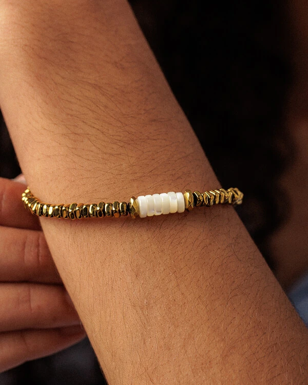 Pulseira Discos Serene Hematitas