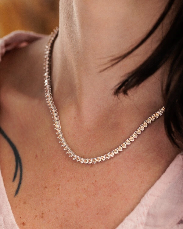 Colar Riviera Diana (40 cm - Zircônia 3 mm - 3 garras)