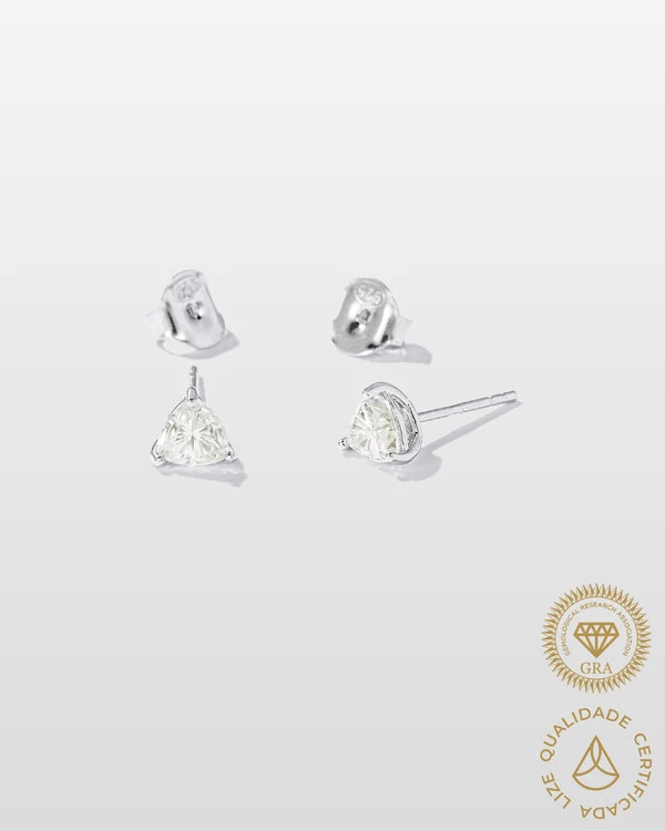 Brinco Mona Moissanite - 5.5 mm - Prata 925