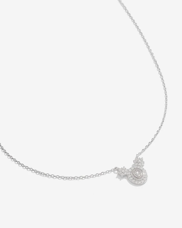 Colar Nossa Senhora das Graças Moissanite 1.3mm - 0.01ct - Prata 925