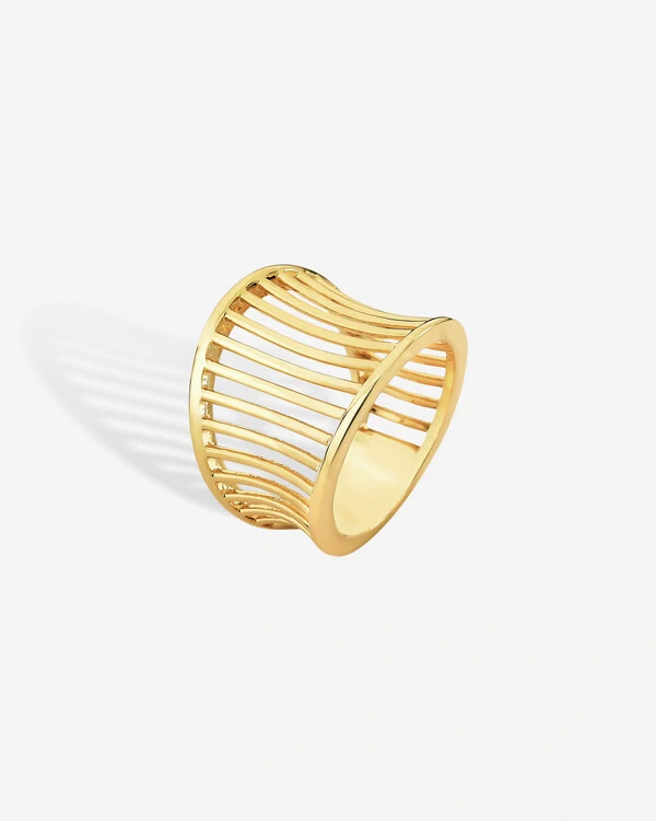Anel Maxi Trama - Gold