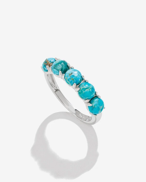 Anel Aparador Turquesa Howlita - Prata 925