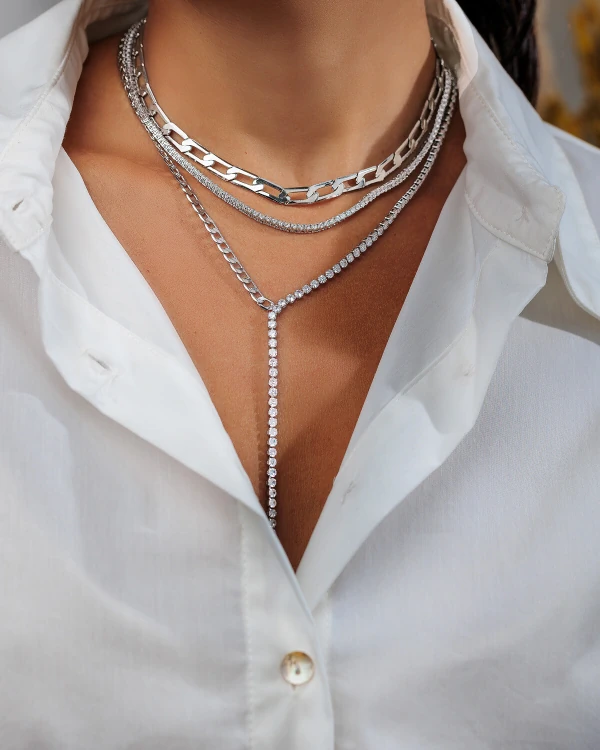 Colar Choker Elos Achatados