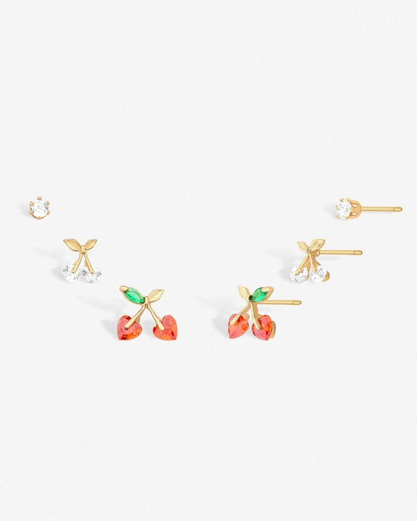 Trio de Brincos Cherry
