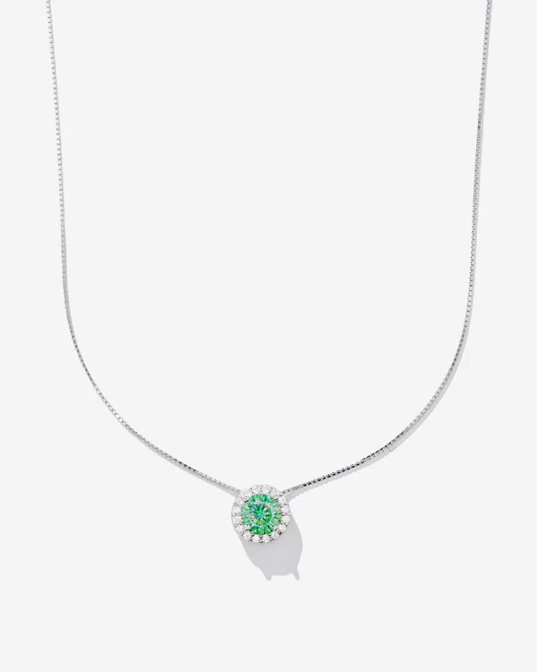 Colar Luxo Color Moissanite 6 mm - 0.8ct - Prata 925