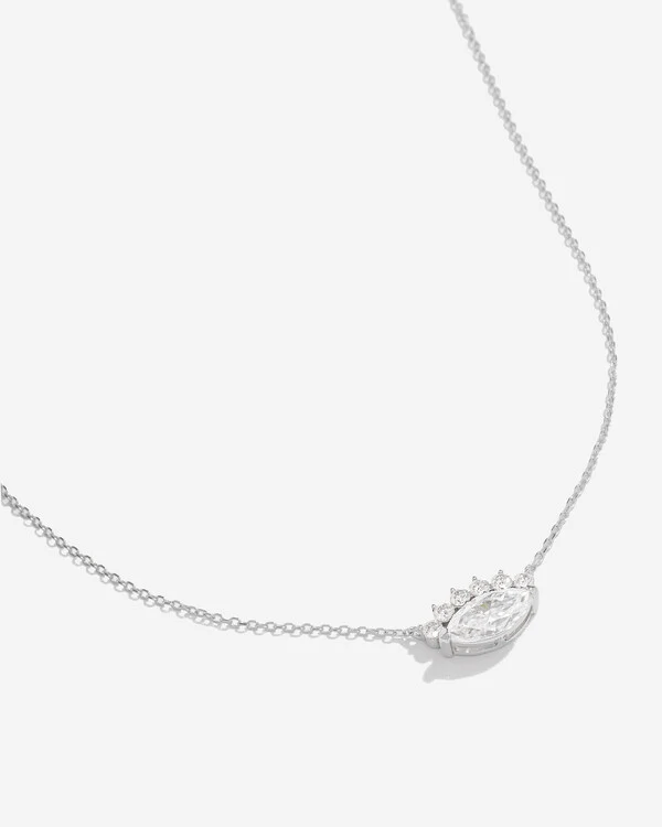 Colar Iris Moissanite 6*12mm - 2.0ct- Prata 925