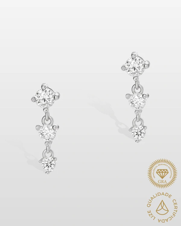 Brinco Ponto de Luz Yara Moissanite - 3.5mm - 0.73ct - Prata 925