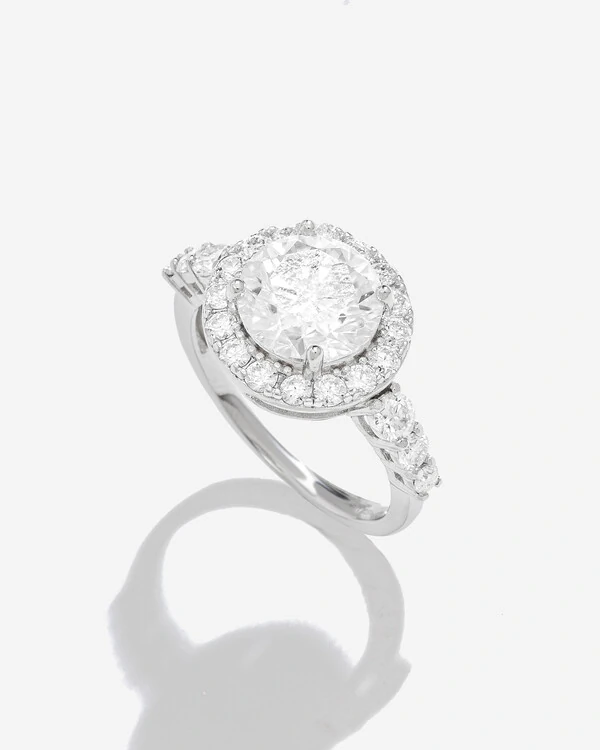 Anel Moissanite Luxo Max- Moissanite - 4.0ct - Prata 925