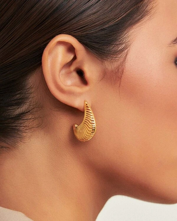 Brinco Argola Texturizada Trama