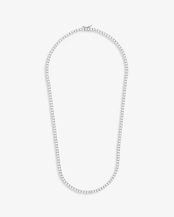 Colar Riviera Kate - Prata 925 (38 cm - Zircônia 2mm - 4 garras)