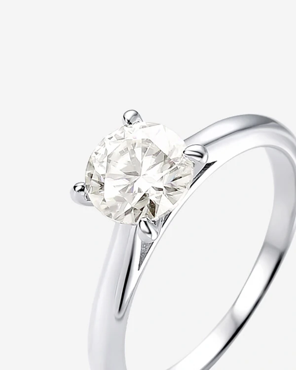Anel Solitário Moissanite 6,5 mm - Prata 925