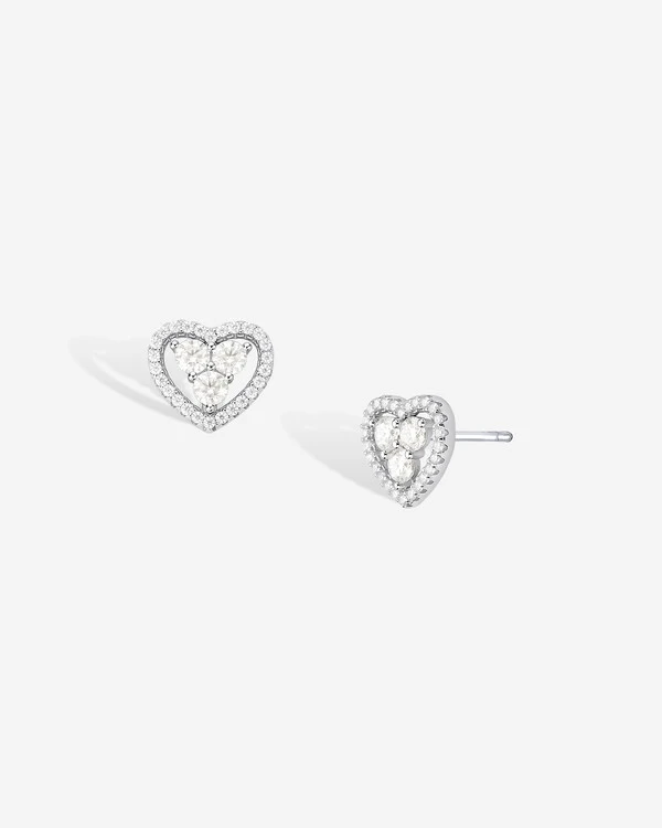 Brinco Gisela - Moissanite Coração 3 mm- 0.1ct - Prata 925