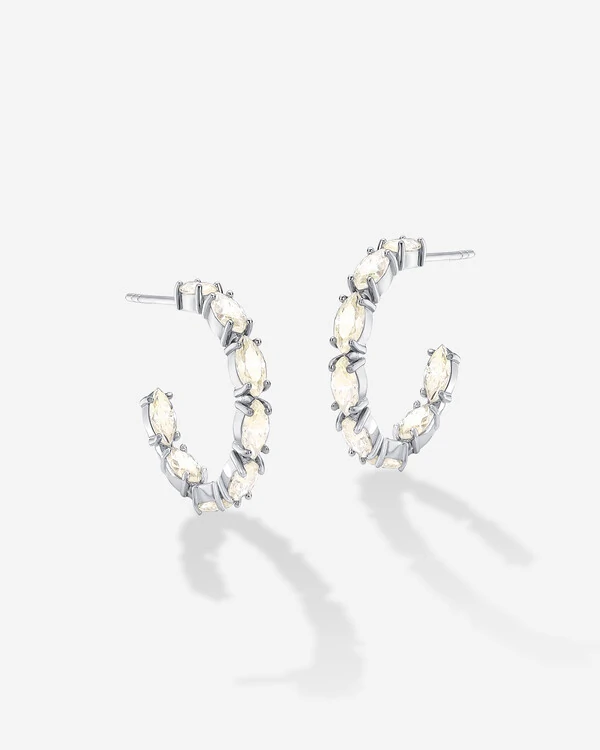 Brinco Argola Arles Moissanite 10 mm - Prata 925