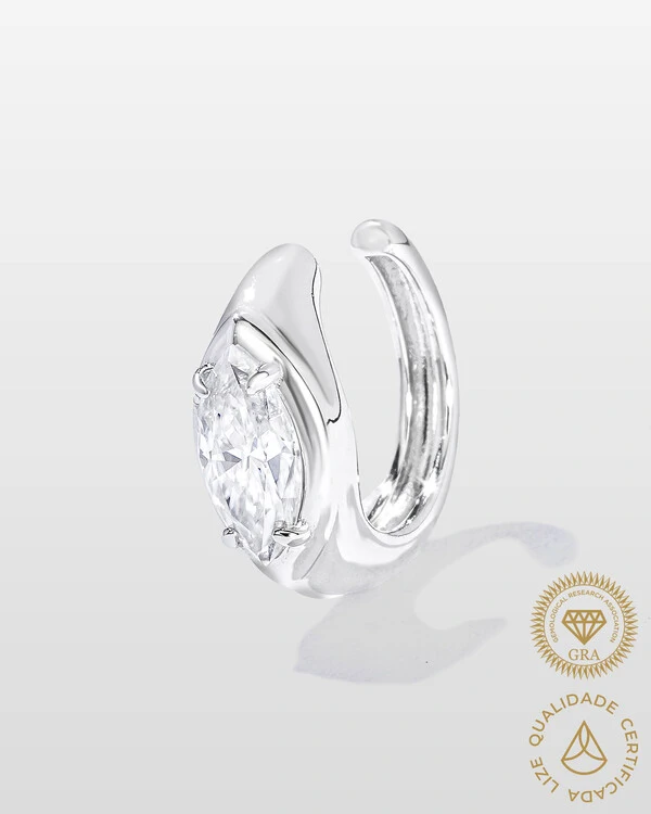 Piercing Rita - Moissanite 4 mm x 8 mm - 0.5ct - Prata 925