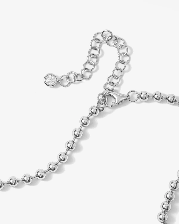 Colar de Bolinhas Kelly - Moissanite 5 mm x 7 mm - 1.0ct - Prata 925