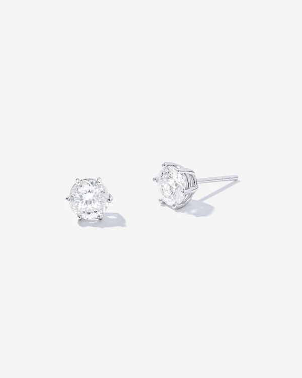 Brinco Évora Moissanite - 6,5 mm - 1.0 ct - Prata 925