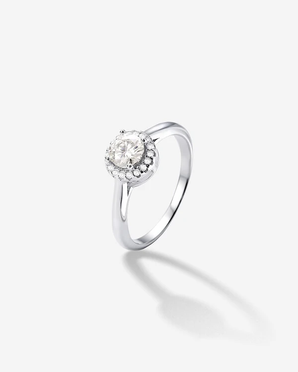 Anel Luxo Moissanite 5 mm - Prata 925