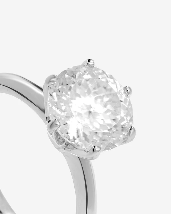 Anel Solitário Évora Moissanite - 9,5 mm - 3.5 ct - Prata 925