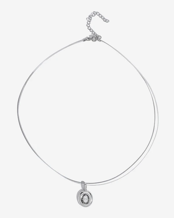 Colar Fio Invisível & Ponto De Luz Meghan- Moissanite - 6 mm - 0.5ct - 4 Garras - Prata 925