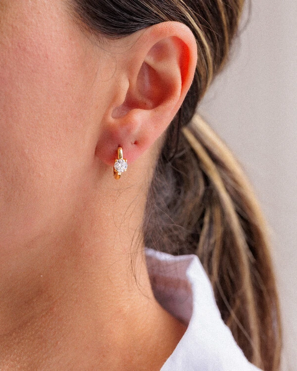 Brinco Argola Mariah - Moissanite 5 mm - 1ct - - Prata 925