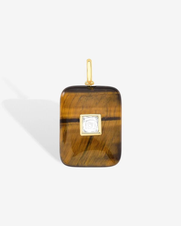 Pingente Pedra Natural Square M - Cristal