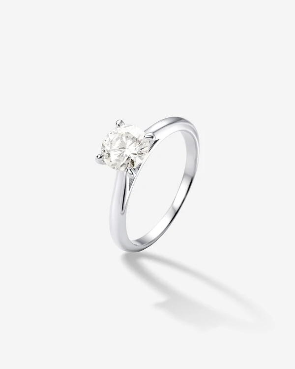 Anel Solitário Moissanite 6,5 mm - Prata 925