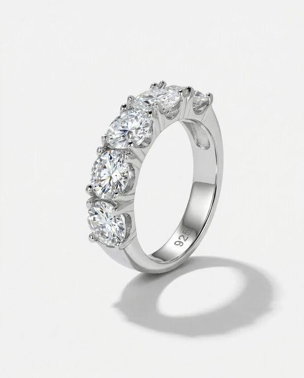 Anel Aparador Moissanite Aylin - 6,0mm- 0.8ct - Prata 925