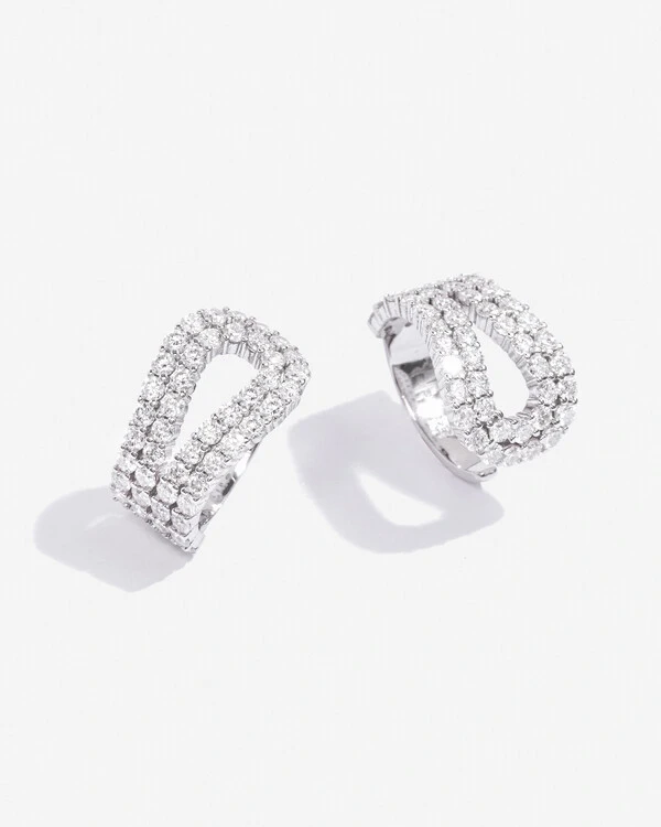 Piercing Loop ( Duplo) - Moissanite 2 mm - 3.53ct- Prata 925