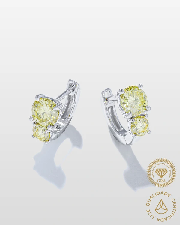 Brinco Argola Moissanite Melody - Prata 925
