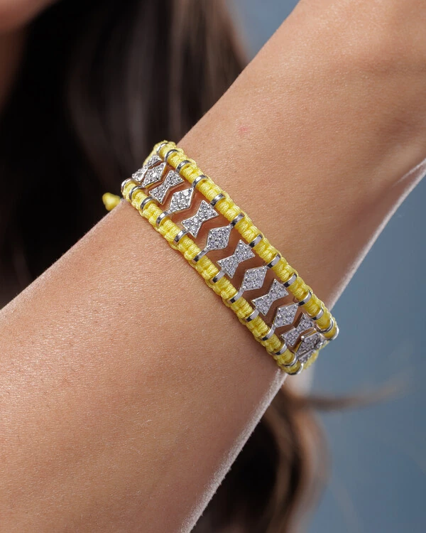 Pulseira Macramê Diamond - Prata 925