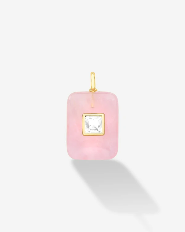Pingente Pedra Natural Square M - Cristal