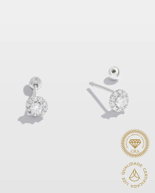 Brinco Cecília Moissanite - 2.75mm - 0.25ct - Prata 925