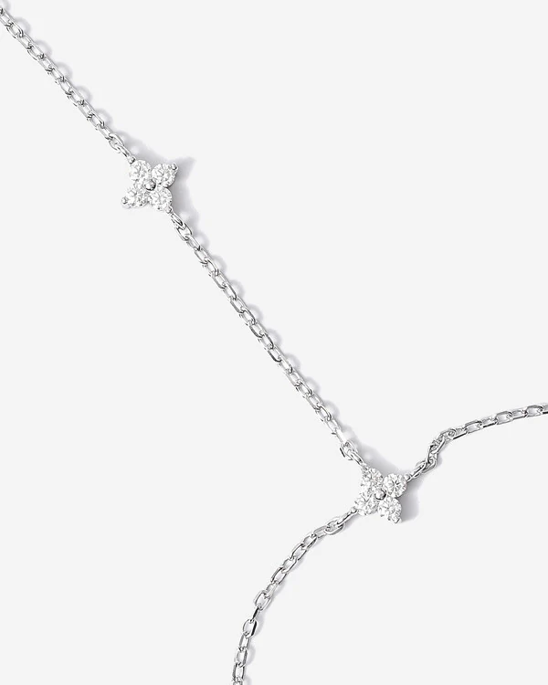 Pulseira De Mão Trevos - Moissanite ct - Prata 925