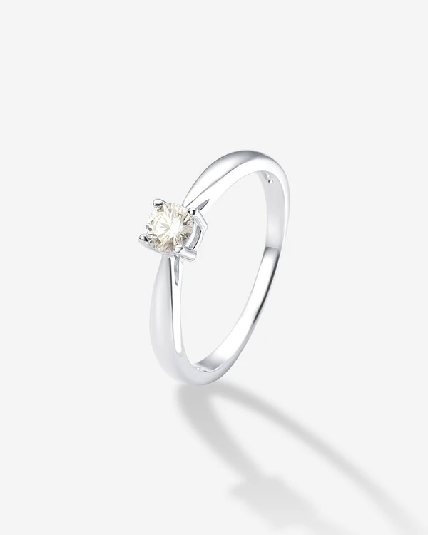 Anel Solitário Moissanite 4 mm - Prata 925
