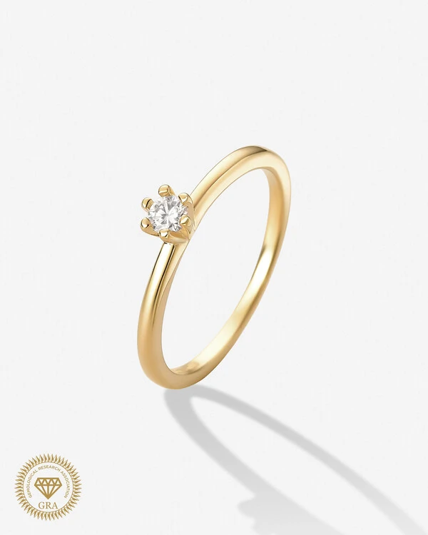 Anel Solitário Talita Moissanite 3mm - 0.10ct - Prata 925