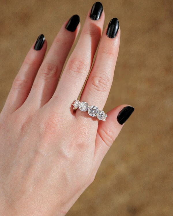 Anel Aparador Moissanite Miah - 2.0ct - Prata 925