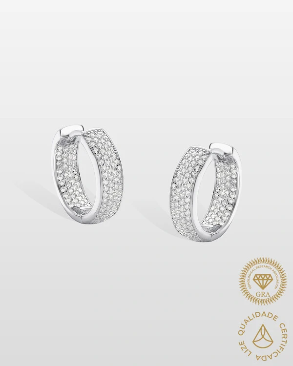 Brinco Chloe Moissanite 0.005ct - Prata 925