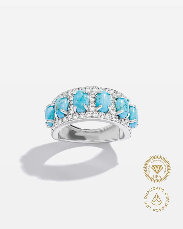 Anel Aparador Turmalina Fusion Moissanite -1.5mm - 0.64ct - Prata 925