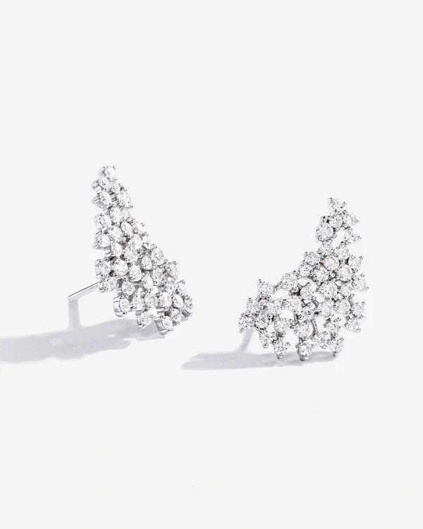 Brinco Ear Cuff Wings - Moissanite - ct - Prata 925