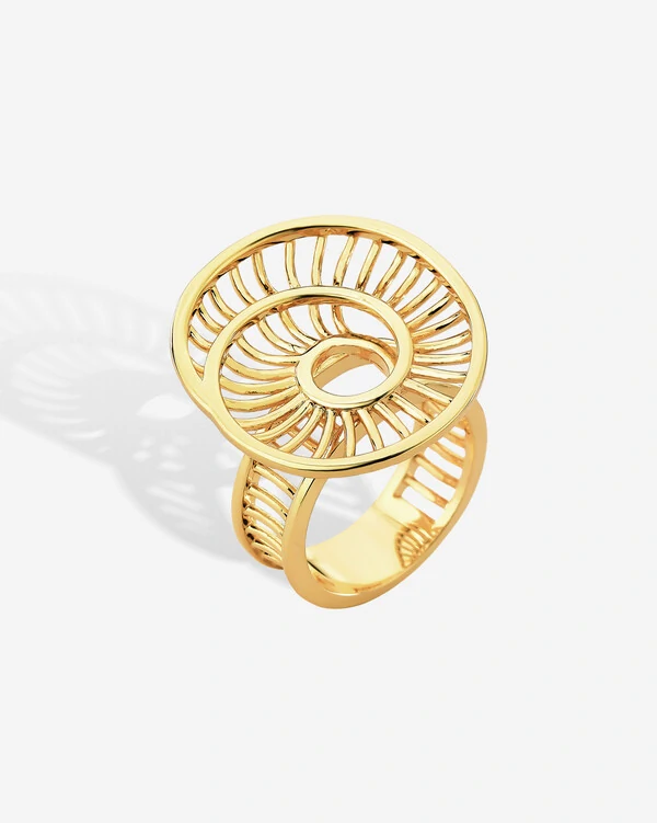 Anel Espiral Trama - Gold