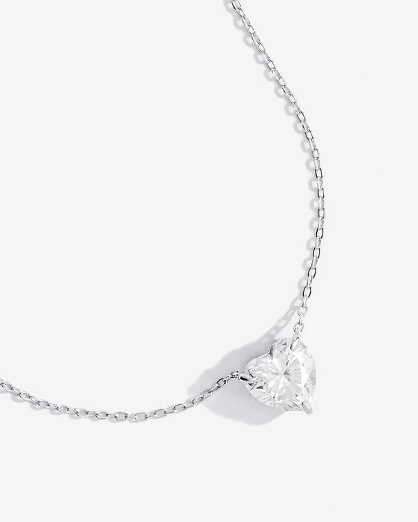 Colar Coração Lily - Moissanite 10mm - 4.12ct - Prata 925