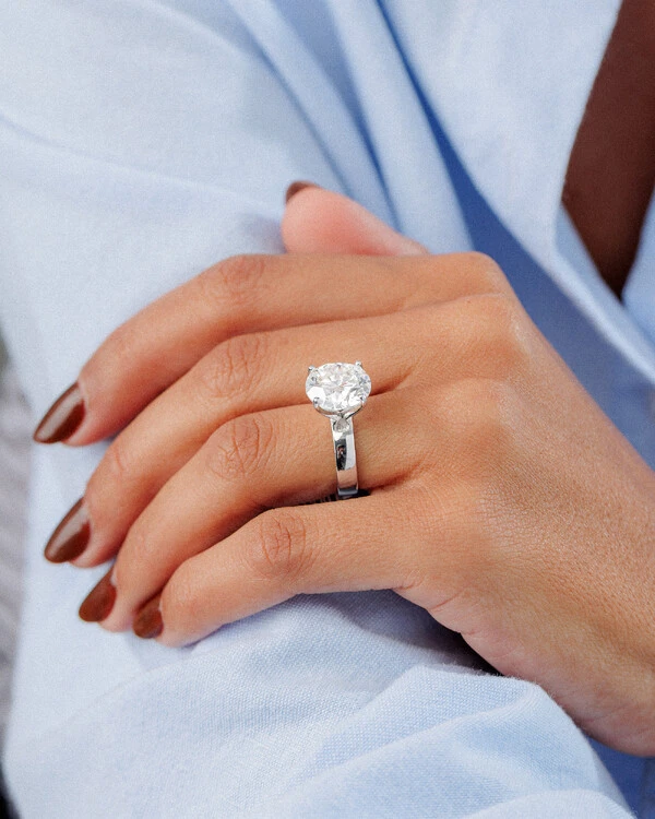 Anel Moissanite Ivis- Moissanite 12,5mm - 7ct - Prata 925