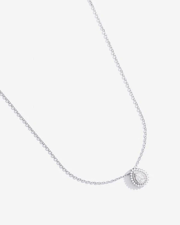Colar Gota Naire - Moissanite - 5x7mm - 1.08ct - Prata 925