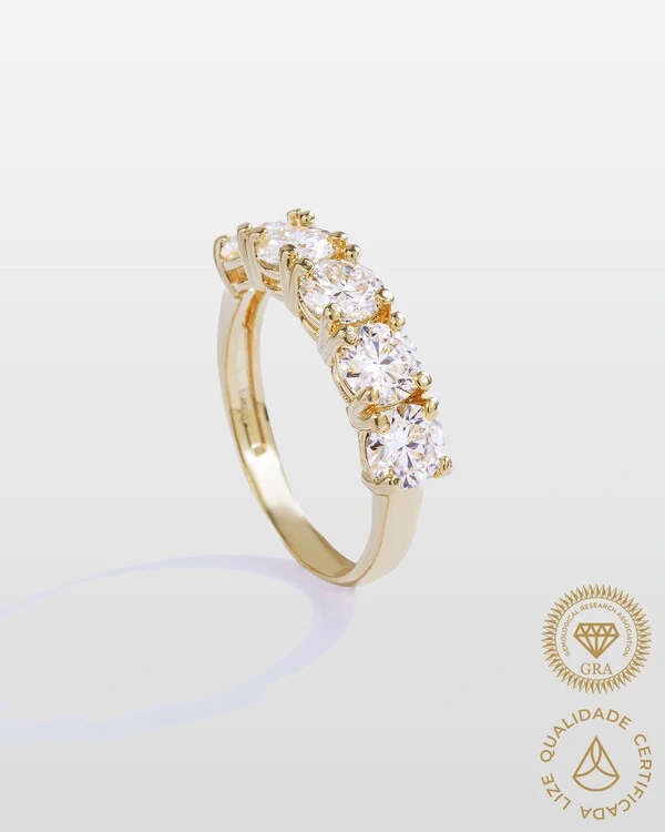 Anel Aparador Moissanite Nathalie - 5,0mm- 0,5ct