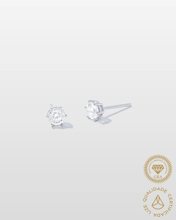 Brinco Évora Moissanite - 5 mm - 0.5 ct - Prata 925