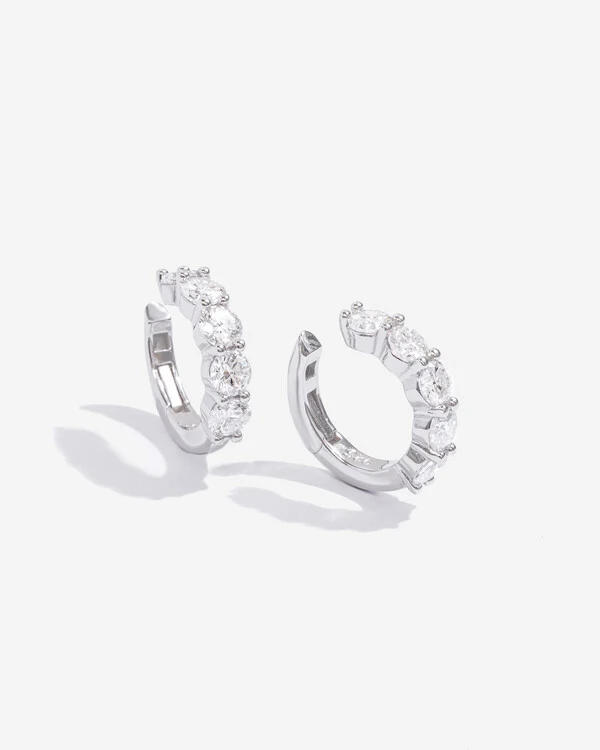 Piercing Suzy (Duplo) - Moissanite 3,5 mm - 2ct- Prata 925