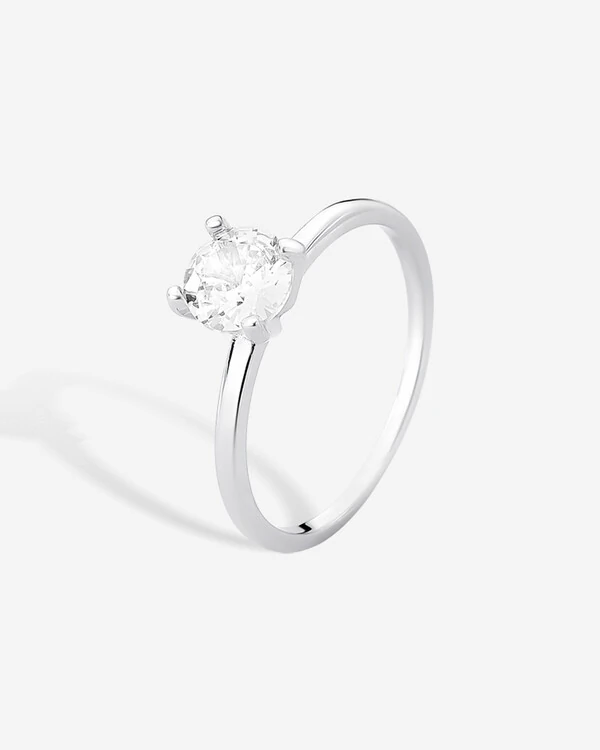 Anel Solitário Anne - Prata 925