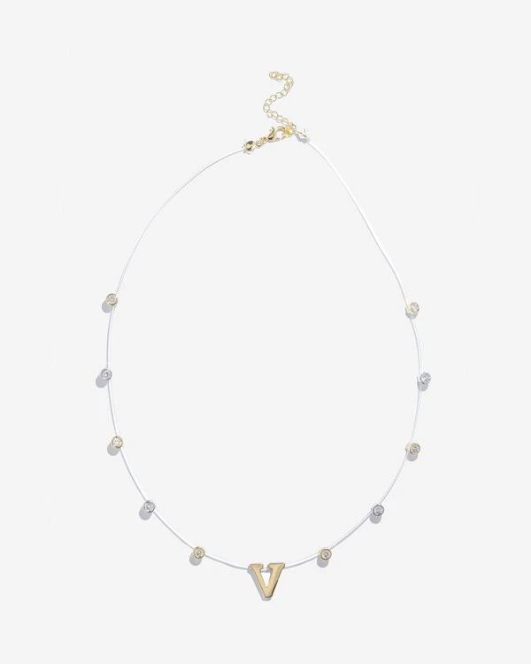 Colar Fio Invisível Inicial Luiza - Personalizado