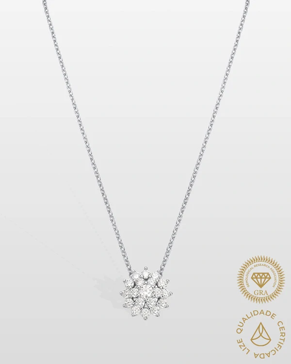 Colar Floraly Moissanite - 3,0 mm - 0.74ct - Prata 925